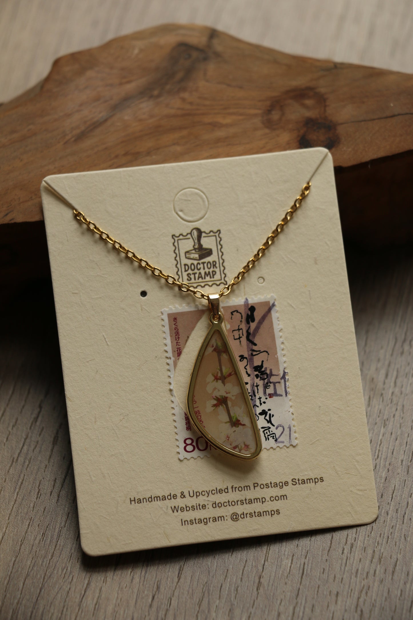 Japanese Flower Stamp Necklace