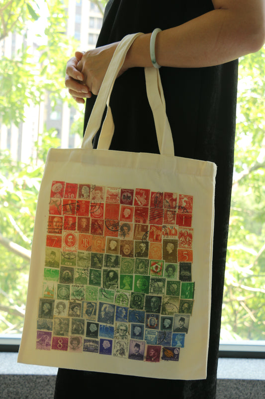 Colorful Stamp Canvas Tote Bag