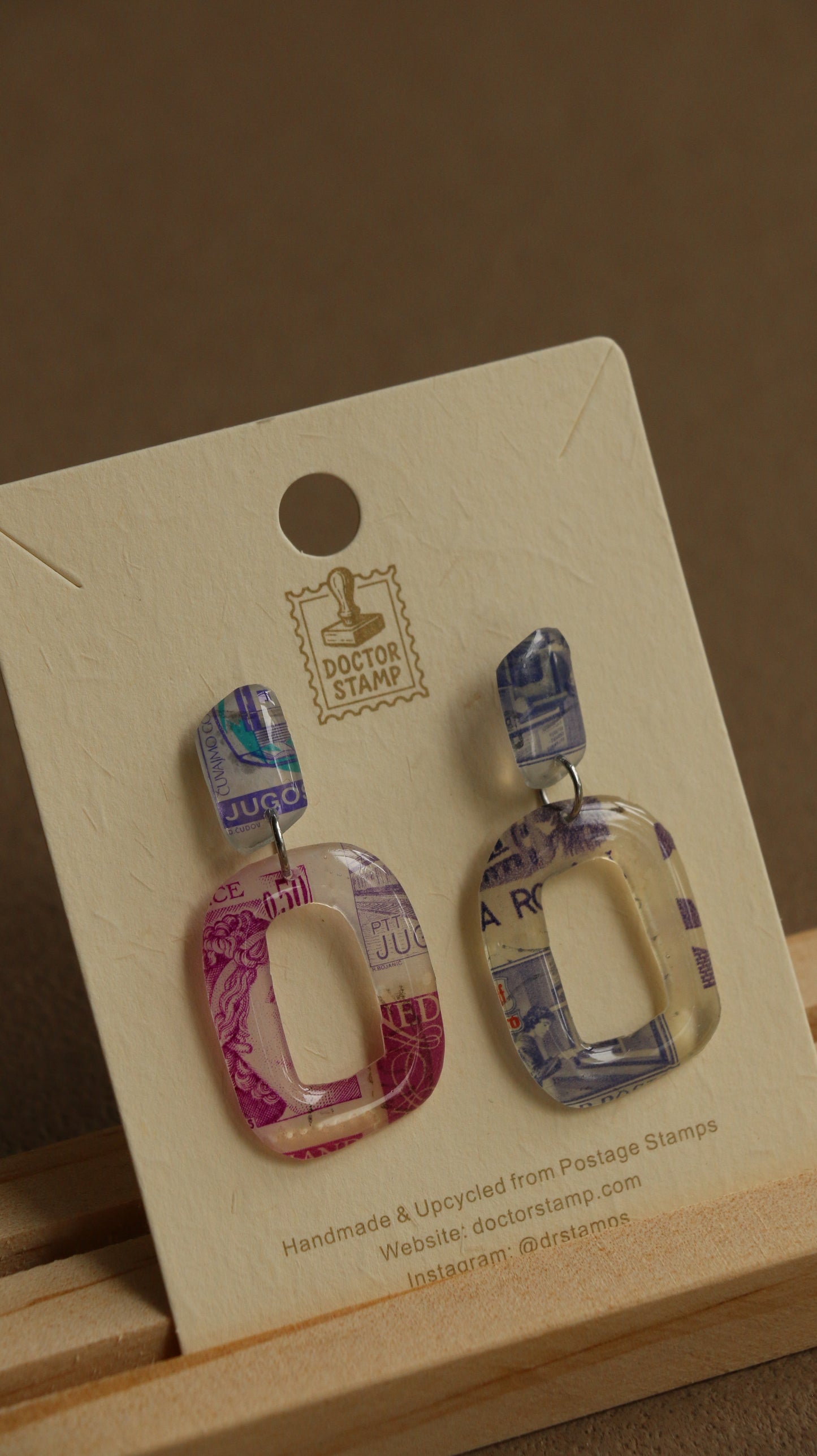 Postage Stamp Earrings