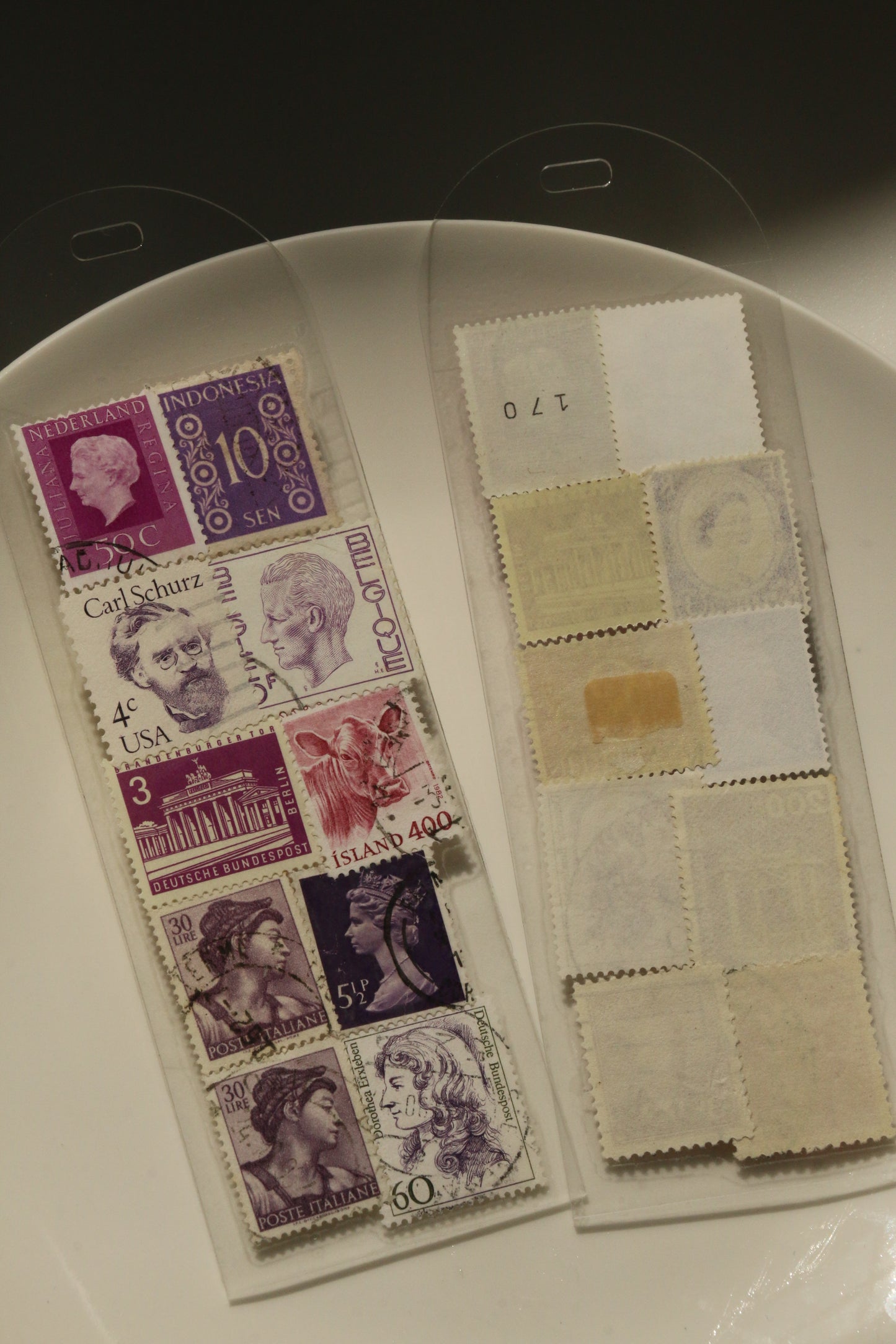Stamp Collage Vintage Bookmark - Set of 4
