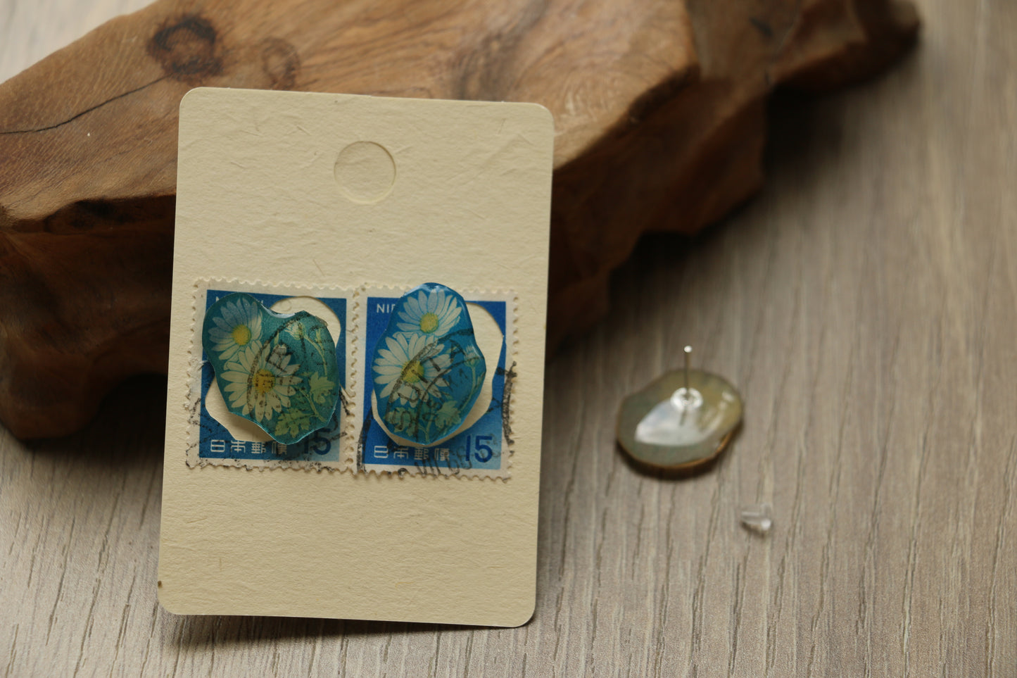 Japanese Flower Stamp Stud Earrings