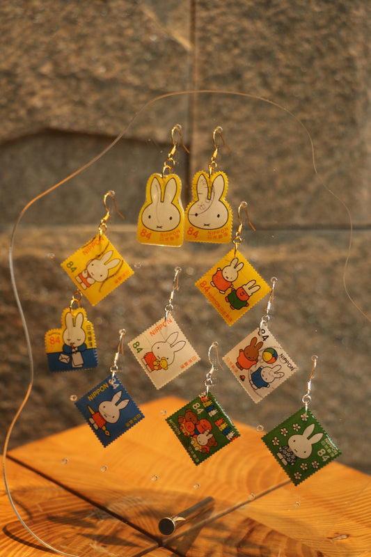 Miffy Series – Japanese Postage Stamp Earrings