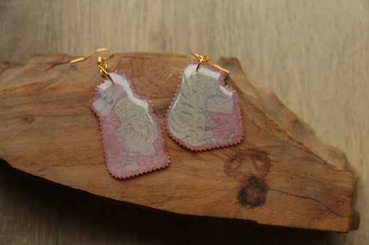Japanese Tiger Irregular Stamp Earrings