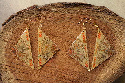 Israel Zodiac Stamp Earrings