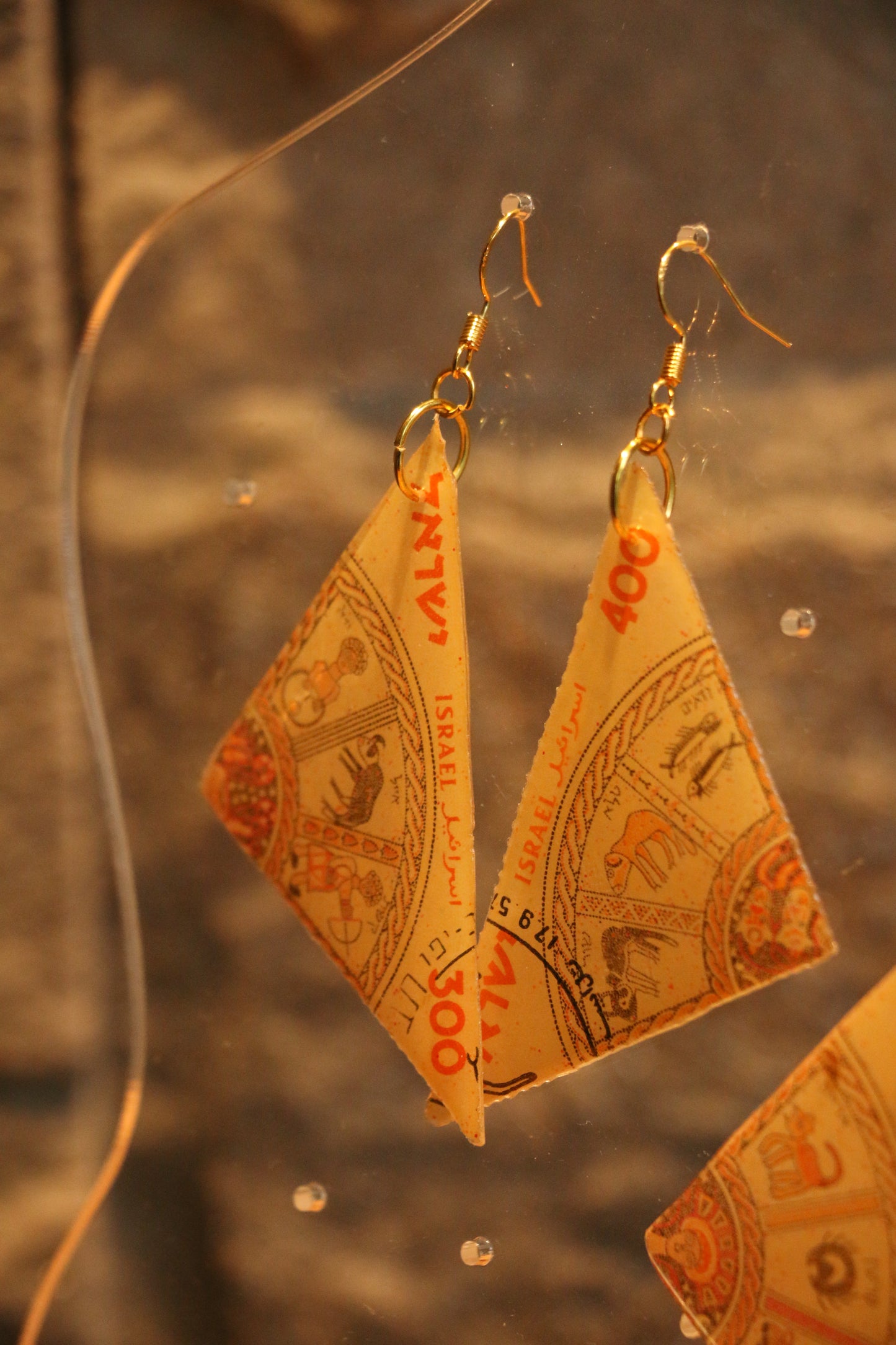 Israel Zodiac Stamp Earrings