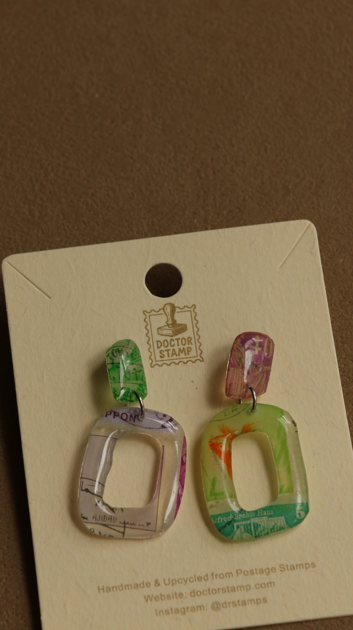 Postage Stamp Earrings