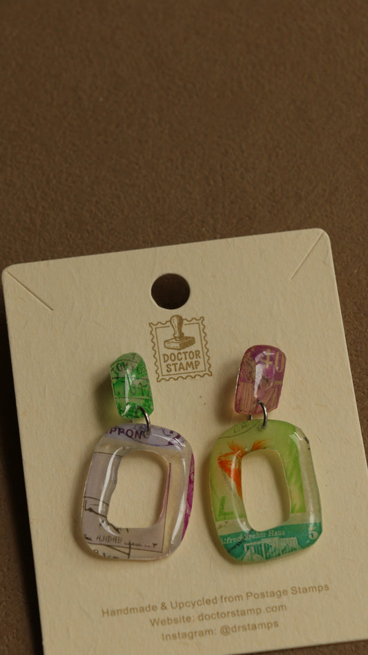Postage Stamp Earrings