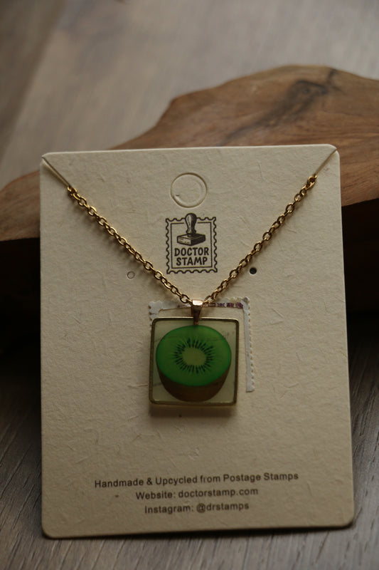 Kiwi Stamp Necklace