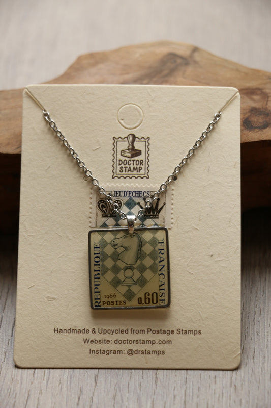 Chess Stamp Necklace