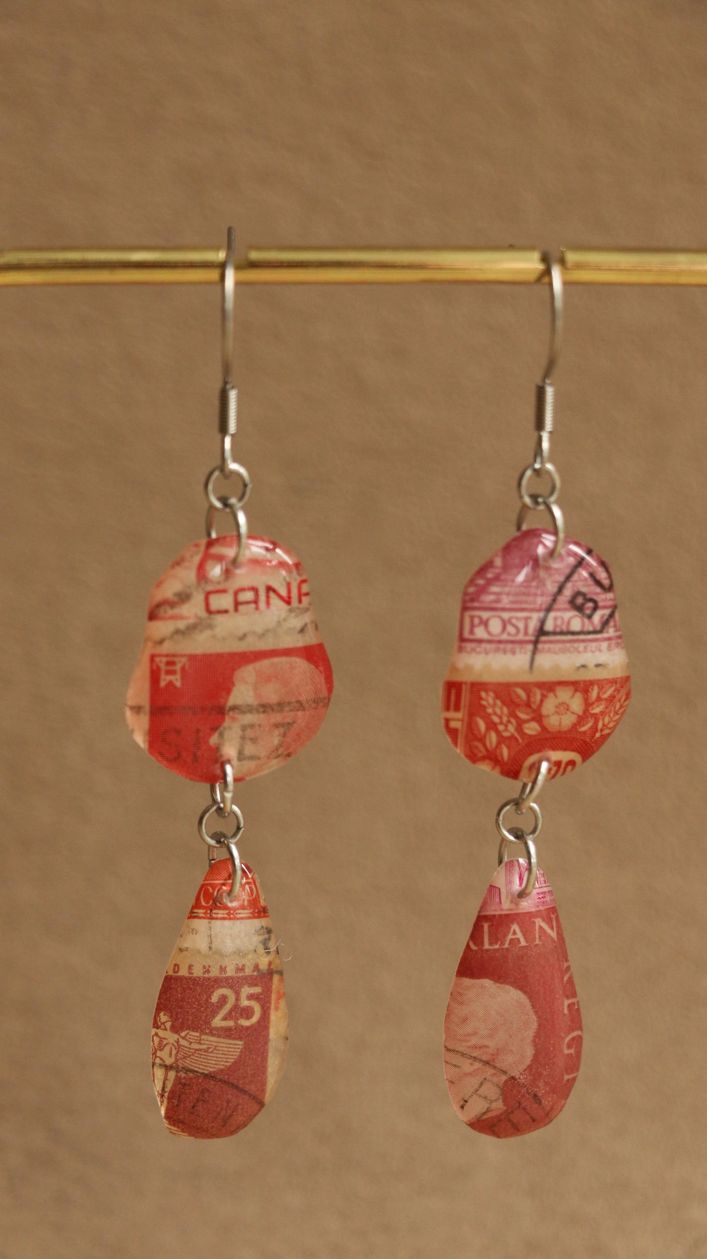 Postage Stamp Earrings