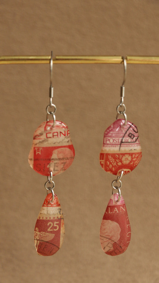 Postage Stamp Earrings