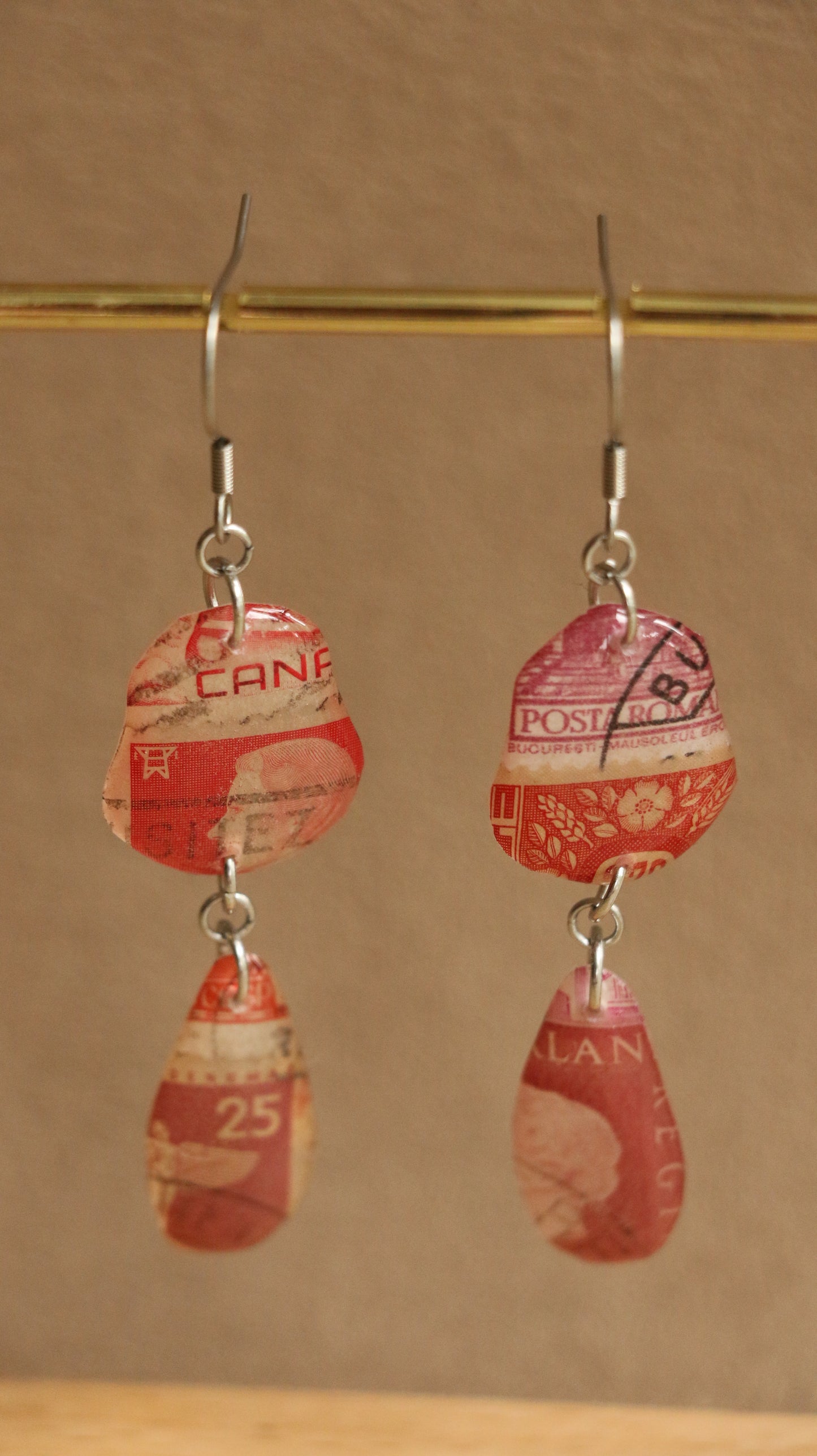 Postage Stamp Earrings