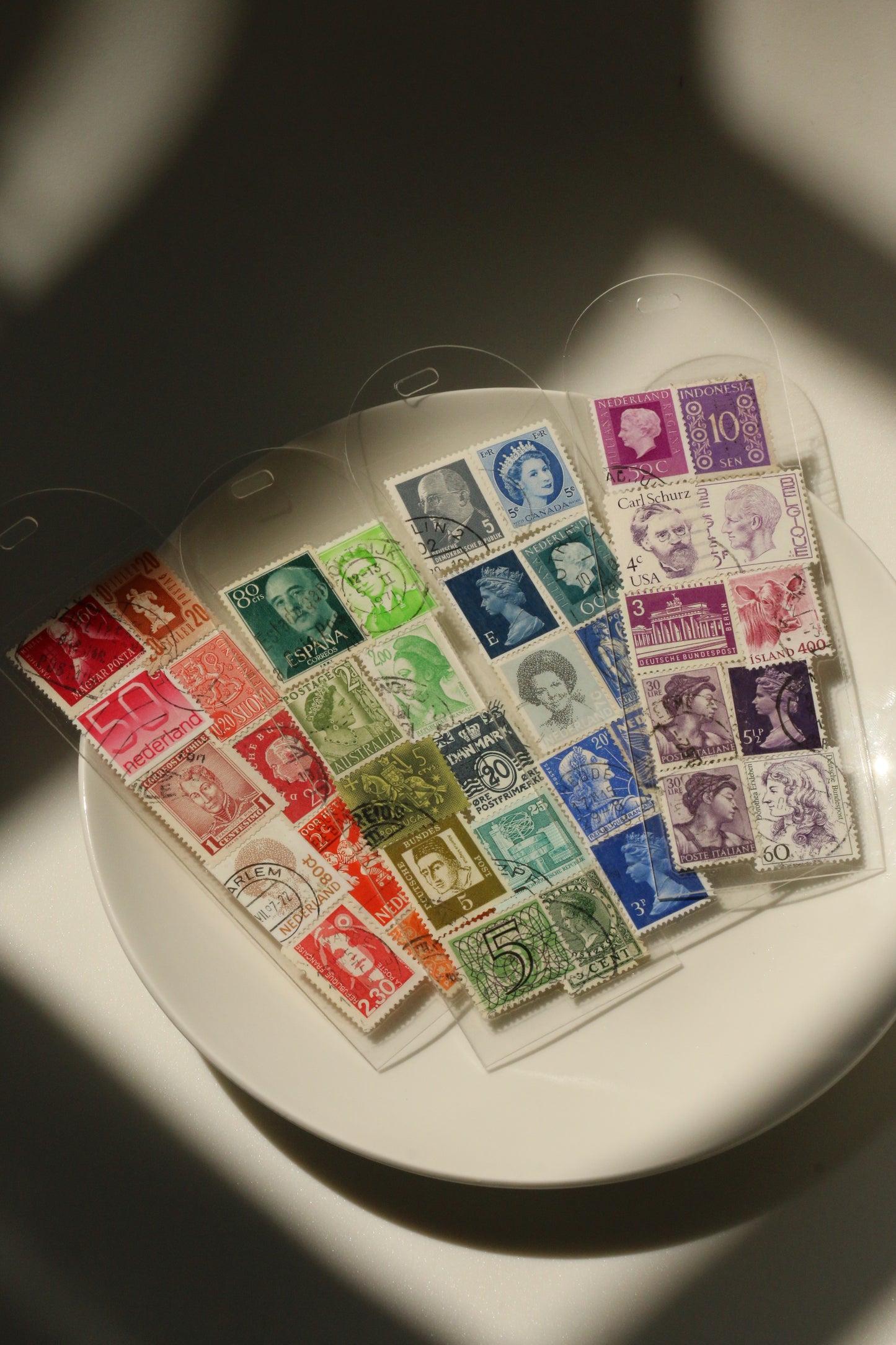 Stamp Collage Vintage Bookmark - Set of 4