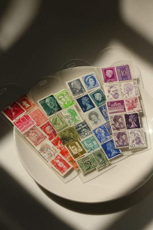Stamp Collage Vintage Bookmark - Set of 4