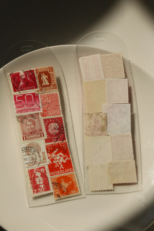 Stamp Collage Vintage Bookmark - Set of 4