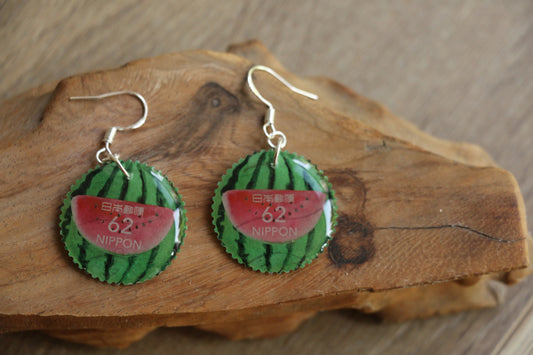 Watermelon Stamp Earrings