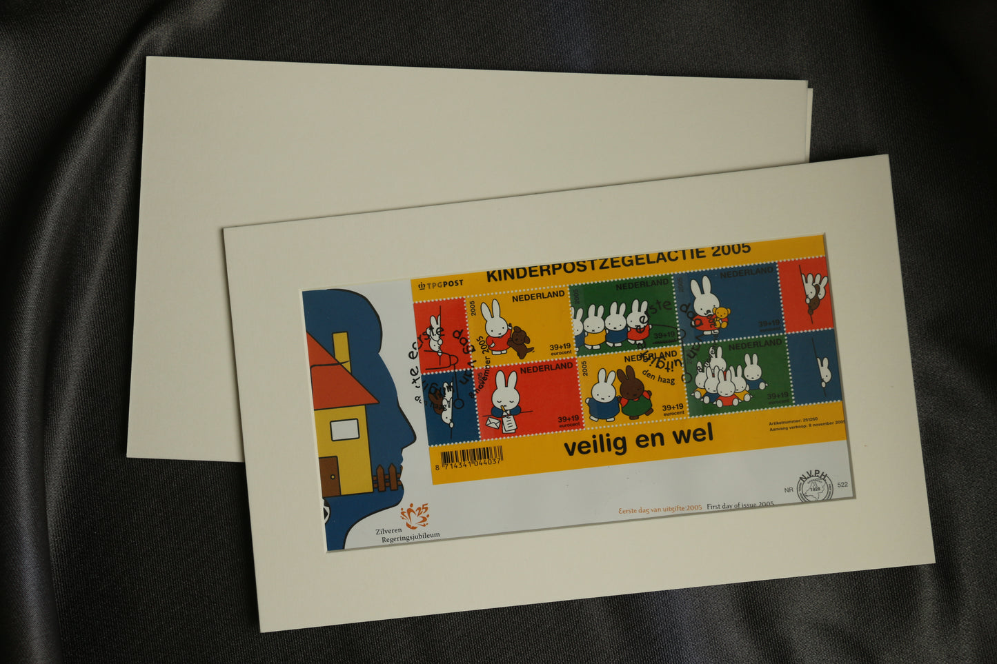 Framed First Day Cover of Miffy Dutch Stamps (2005)