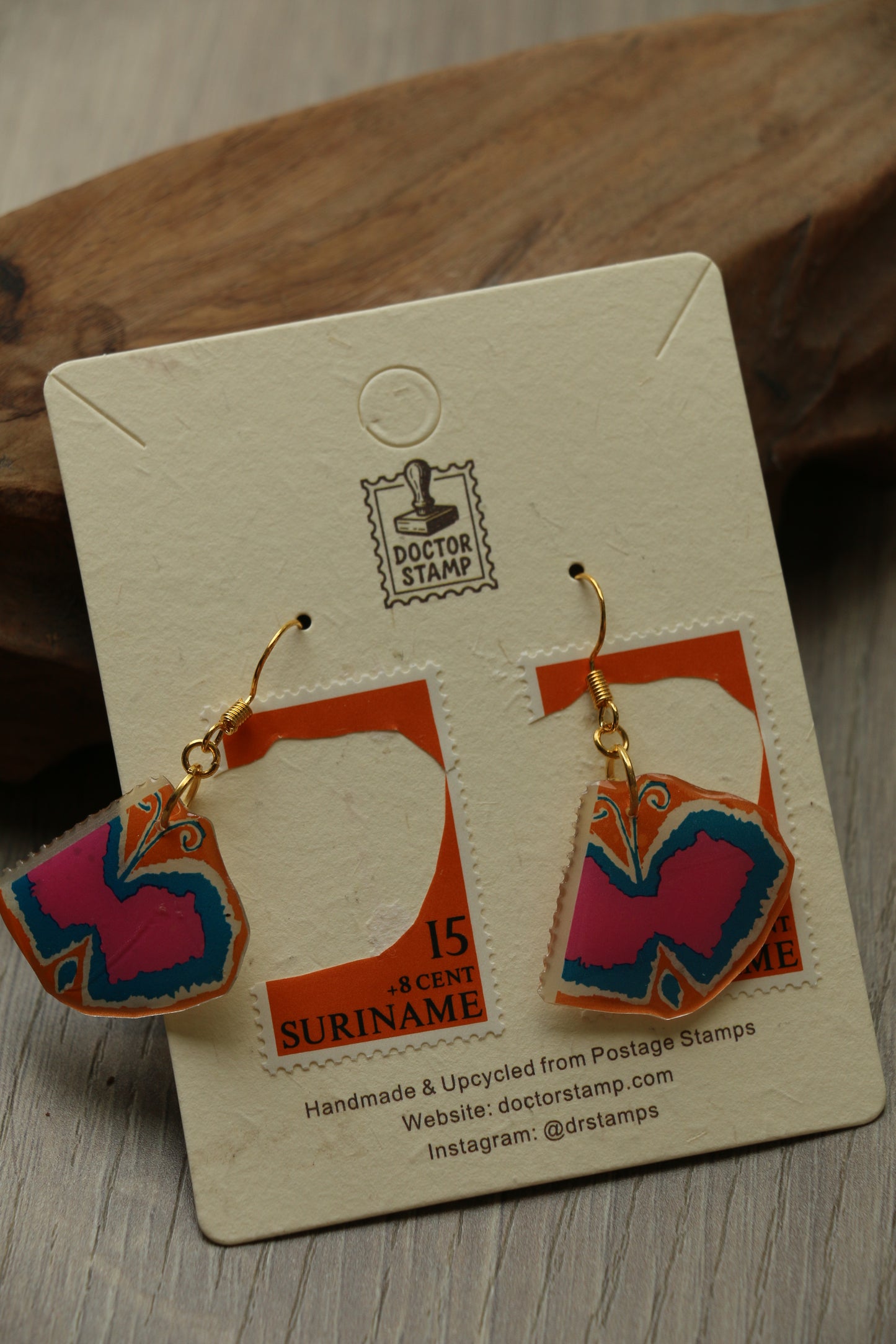 Suriname Butterfly Stamp Earrings