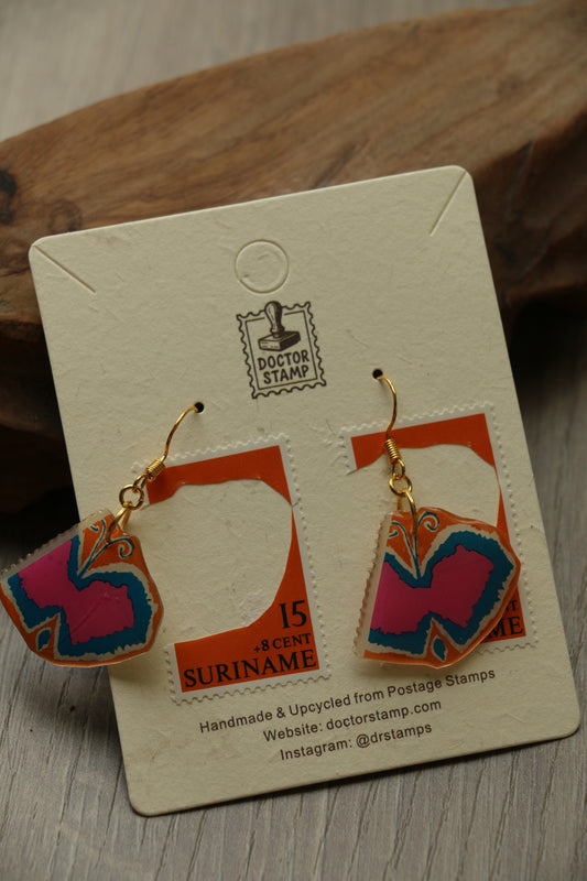 Suriname Butterfly Stamp Earrings