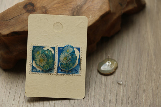 Japanese Flower Stamp Stud Earrings