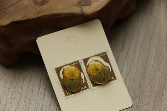 Japanese Flower Stamp Stud Earrings