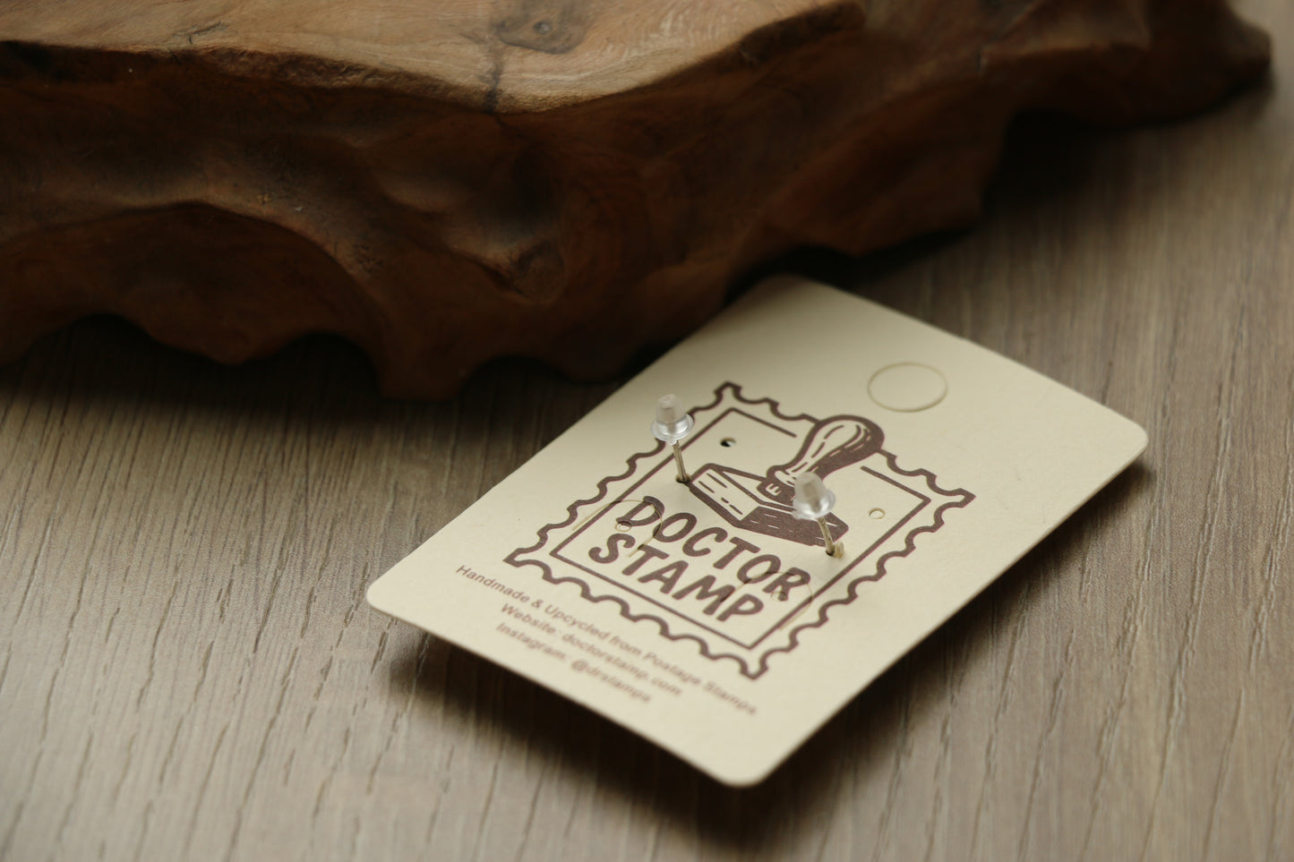 Japanese Stone Lion Stamp Stud Earrings