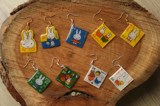 Miffy Series – Japanese Postage Stamp Earrings