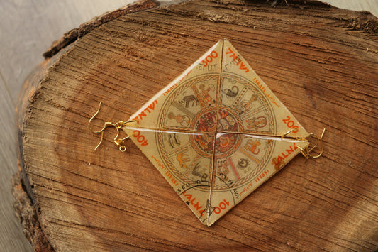 Israel Zodiac Stamp Earrings