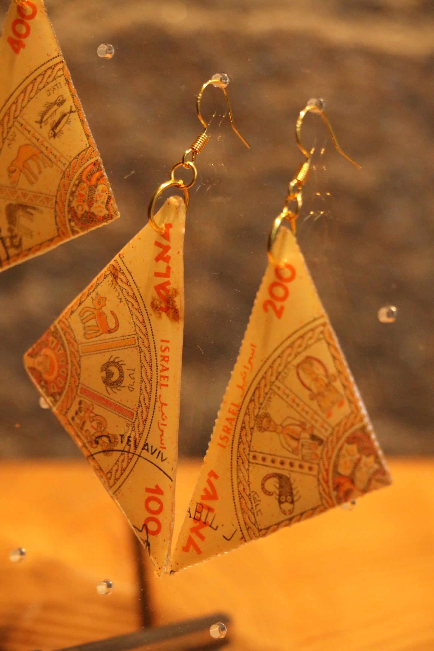 Israel Zodiac Stamp Earrings
